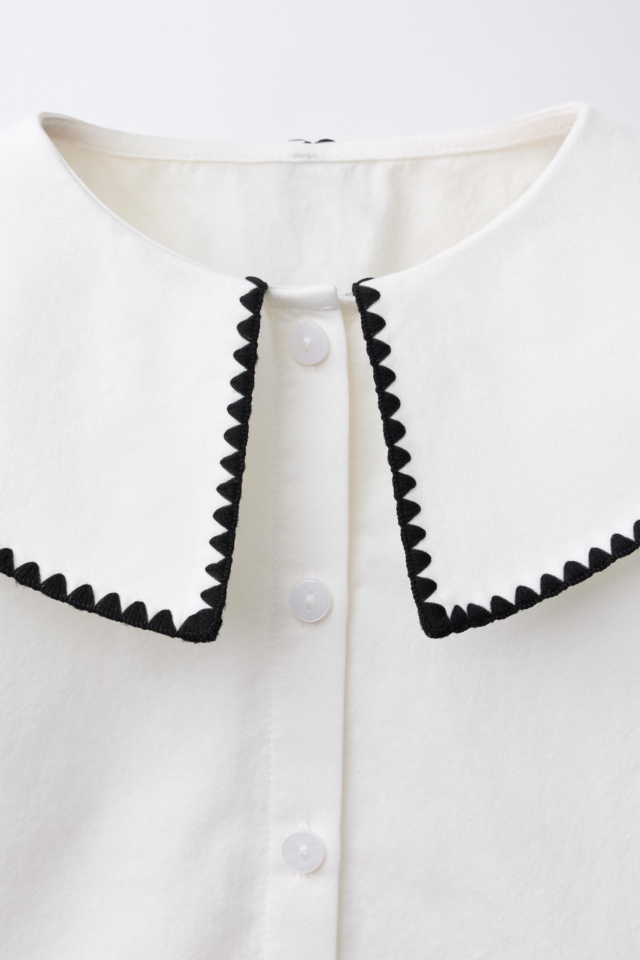 BLOUSE À COL CLAUDINE BRODÉE